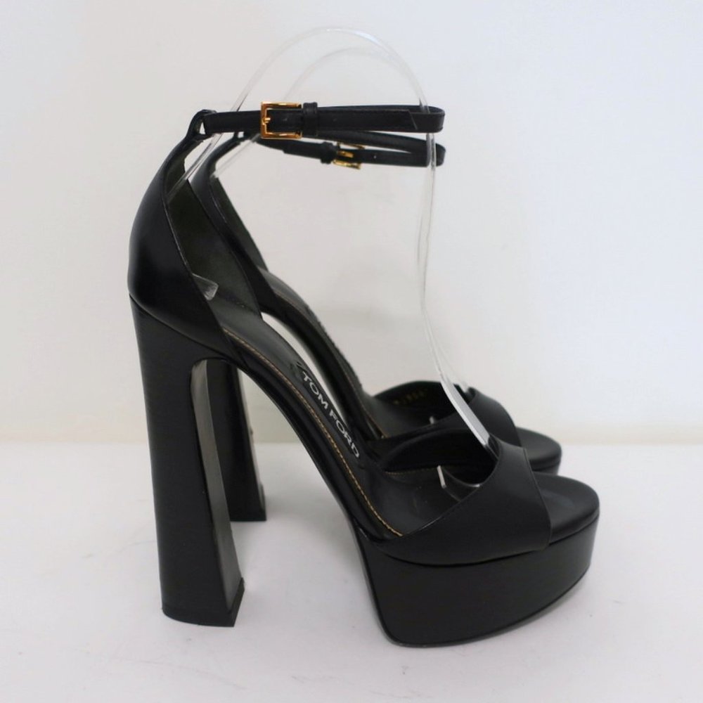 Tom Ford Platform Ankle Strap Sandals Black